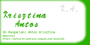 krisztina antos business card